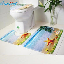Load image into Gallery viewer, 3pcs/set Bathroom Non-Slip Blue Ocean Style